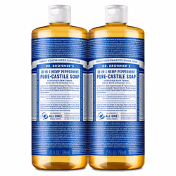 Dr. Bronner's Dr. Bronner Hemp Peppermint Pure Castile Oil Made with Organic Oils Certified - 25 Fl Oz (Pack of 2)