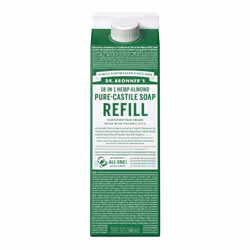 Dr. Bronner's - Pure-Castile Liquid Soap Refill 82% Less Plastic per Quart Made with Organic Oils 18-in-1 Uses For Face ...