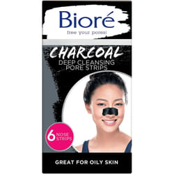 Biore Deep Cleansing Charcoal Pore Strips for Nose, 6 Count