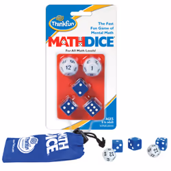 ThinkFun Math Dice, Universal, Cube (6 sides), Adult & Child, Any gender, 8 yr(s), Blue, White