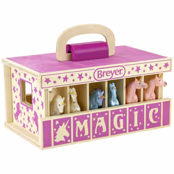Breyer Unicorn Magic Wood Carry Stable with 6 Unicorns, 4 yr(s), Multicolour