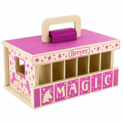 Breyer Unicorn Magic Wood Carry Stable with 6 Unicorns