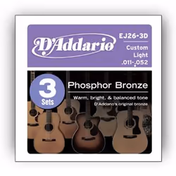 D'Addario EJ26-3D, Guitar, Steel, Acoustic, 18 pc(s)