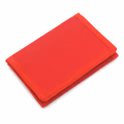 AI-DEE RFID Trifold Canvas Outdoor Sports Wallet for Kids - Front Pocket Wallet with Magic Sticker (Red)