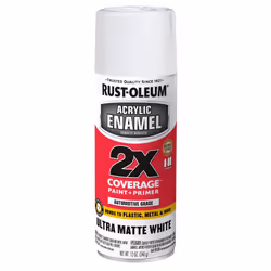Rust-Oleum 372700 Acrylic Enamel 2X Spray Paint 12 oz Ultra Matte Wh