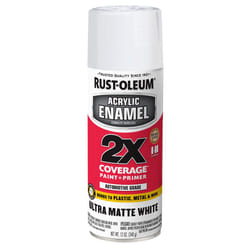 Rust-Oleum 372700 Acrylic Enamel 2X Spray Paint  12 oz  Ultra Matte Wh
