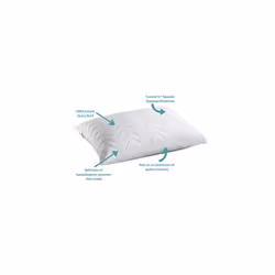 Mediflow Quilted Pillow Protector: get Zippered Protection from dust and allergens and add a Layer of Luxury and comfort to Any Pillow White 18 x 24
