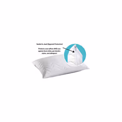 Mediflow Quilted Pillow Protector: get Zippered Protection from dust and allergens and add a Layer of Luxury and comfort to Any Pillow White 18 x 24
