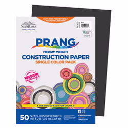 Prang (Formerly SunWorks) Construction Paper Black 9"" x 12"" 50 Sh