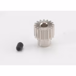 Traxxas Gear, 16-T pinion (48-pitch) / set screw, Pinion gear, Black, Stainless steel