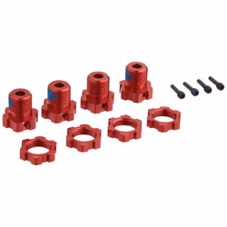 Traxxas 5353R 17mm Splined Wheel Hubs Red-Anodized  4-Piece  642-Pack