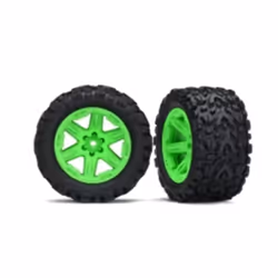Traxxas 2.8"" Green RXT Wheels with Talon Extreme Tires (2WD Rear)