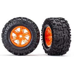 Traxxas TRA7772T Tires & Wheels  Assembled  glued (X-Maxx Orange Wheel