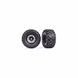 Traxxas 7875 Tires/Wheels  Glued (XRT Race Black Wheels  Maxx AT Tires  Inserts)