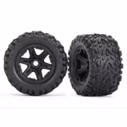 Traxxas 8672 Wheels with Talon Ext Tires  3.8""  Black