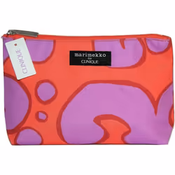 Marimekko for Clinique Purple and Orange makeup cosmetics bag