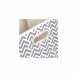 Amazon Basics Collapsible Fabric Storage Cubes with Oval Grommets - 6-Pack, Chevron - Grey