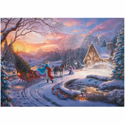 Ceaco - Thomas Kinkade - Disney - Holiday - Cinderella Bringing Home T