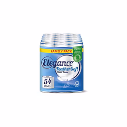 Elegance Feather Soft Toilet Roll - Bulk Buy (6 Packs x 9 Rolls, totaling 54 Rolls)