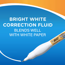 BIC Wite-Out Brand Shake 'n Squeeze Correction Pen  8 ML Fluid  1 Count Pack of white Pens  Fast  Clean and Easy to Use Pen Office or School Supplies