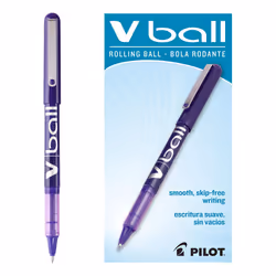 Pilot VBall Liquid Ink Rolling Ball Stick Pens Extra Fine Point Purple Ink 12-Pack (35210)