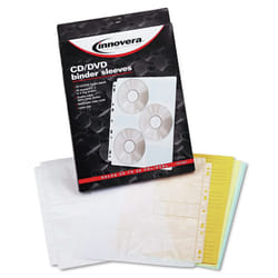Innovera Two-Sided CD/DVD Pages for Three-Ring Binder  10/Pack  39301