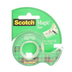 Magic Office Tape with Refillable Dispenser 1/2 x 12-1/2 Yards Clear [Set of 4]