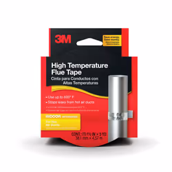3M High Temperature Flue Tape  High Heat Sealing Tape up to 600 degrees  15 in x 15 ft Roll  Stops leaks from hot air ducts