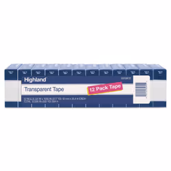 Highland Transparent Tape  1 roll 3/4"""" x 1296""""  1 Inch Core  Clear (MMM5910341296)