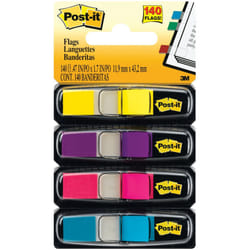 Post-It Flags .47"X1.7" 140/Pkg-Assorted Bright Colors