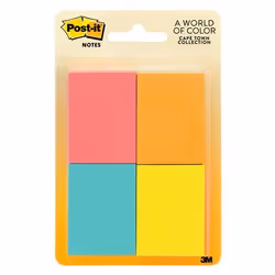 Post-It Notes, 1.5 in x 2 in, Cape Town Collection, 4 Pads/Pack, Blue, Orange, Pink, Yellow, Cape Town Collection, 38.1 mm, 5 ...