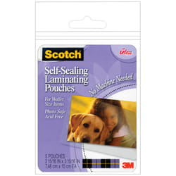 Scotch Self-Sealing Laminating Pouches 5/Pkg-2"X3"