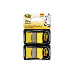 3M 680YW2 Standard Tape Flags in Dispenser  Yellow  100 Flags per Dispenser