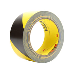 3M Striped Vinyl Safety Tape 5702 - High Visibility Caution Tape for Lane and Floor Marking - 2"""" x 36 Yards  5.4 Mil  1 Roll - Black and Yellow
