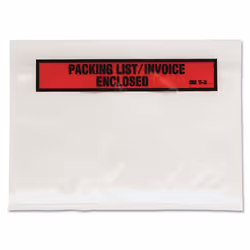 Packing List Envelopes 5-1/2""x4-1/2"" 1000/BX Clear