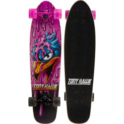 Tony Hawk 31 Complete Cruiser Skateboard  9-ply Maple Deck Skateboard for Cruising  Carving  Tricks and Downhill  Pink Hawk