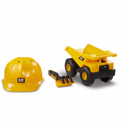 CAT Construction Toys Dump Truck Set with CAT Hard Hat and Sand Tools Outdoor Toys for Kids Ages 3+