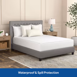 Sealy Clean Protection Fitted Mattress Protector- Queen Size Comfort Knit Top Waterproof Machine Washable