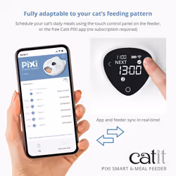 Catit PIXI Smart 6-Meal Feeder - Automatic and Customizable Feeding Schedule with App Support  White