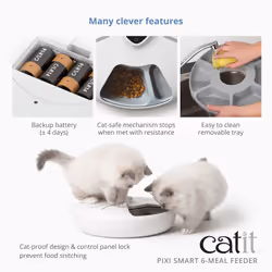 Catit PIXI Smart 6-Meal Feeder - Automatic and Customizable Feeding Schedule with App Support  White - Additional view 4