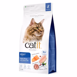 Catit Recipes, Adult, Fish, Poultry, 2 kg, Food flavorings free, Antioxidants included