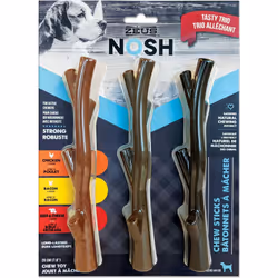 Zeus Nosh Strong Chew Sticks Trio Pack Strong Puppy Dog Chewing Flavoured Stick