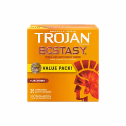 Trojan Ultra Ribbed Ecstasy Lubricated Condoms - 26 Count
