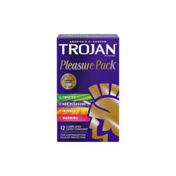 Trojan Pleasure Variety Pack Lubricated Condoms - 12 Count