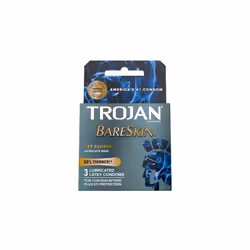 Trojan Sensitivity Bareskin Lubricated, Latex Condoms, 3 ct