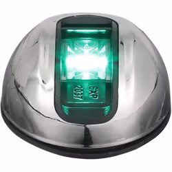 attwood NV3012SSG-7 Sidelights Vertical - Starboard, Green/Stainless, Silver
