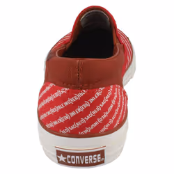 Mens Converse Slip On Shoes Skid Grip - Red/White Textile - UK Size 6.5 - EU Size 40.5 - US Size 7.5