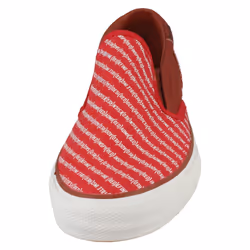 Mens Converse Slip On Shoes Skid Grip - Red/White Textile - UK Size 6.5 - EU Size 40.5 - US Size 7.5