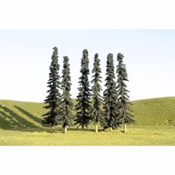 Bachmann Trains - SCENE SCAPES - 3- 4 CONIFER TREES (9 per box) - N Scale
