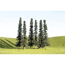 Bachmann Trains - SCENE SCAPES - 3- 4 CONIFER TREES (9 per box) - N Scale